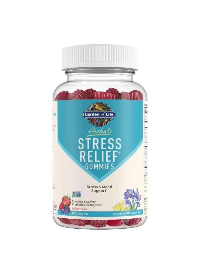 Garden of Life Herbals Stress Relief Gummy with Rhodiola & Saffron for Positive Mood & Stress Response Plus Prebiotics & Probiotics for Digestive Support - Non-GMO, Gluten-Free, Kosher, 30 Servings - Image 1