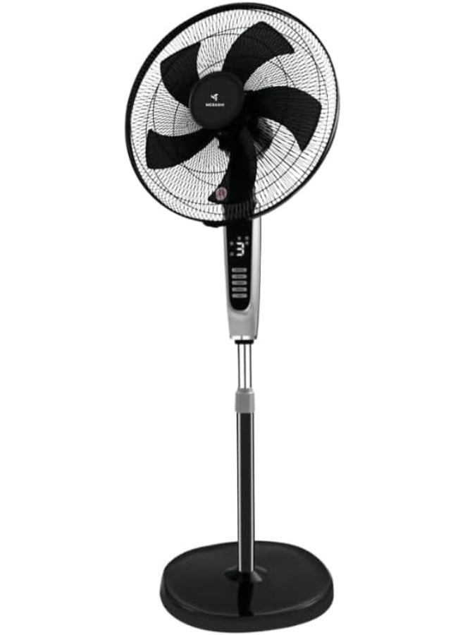 MEBASHI Stand Fan, 18 Inch, 65W, Remote Control, LED Display, 3 Speed, Timer, Black (ME-STF1003) - Image 1