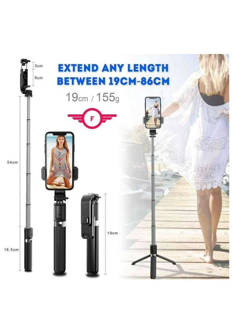 3 in 1 Extendable Selfie Stick Tripod, Selfie Stick For Phone with Bluetooth Wireless Remote Phone Holder for iPhone 12 /iPhone 11/pro, Samsung Galaxy S10/S9 Plus/S8/Note8
