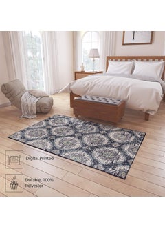 Status Contract Status Contract 3D Printed Perfect Rugs for Living Area | Rug and for Bedroom |Rug and for ining Table Rug Floor with Anti Slip Backing (3 x 5, Kashmiri Blue)  - Image 4