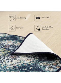 Status Contract Status Contract 3D Printed Perfect Rugs for Living Area | Rug and for Bedroom |Rug and for ining Table Rug Floor with Anti Slip Backing (3 x 5, Kashmiri Blue)  - Image 3