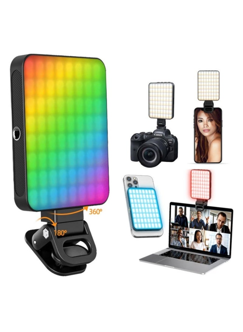 128 مصباح LED قابل للشحن، محمول، لتصوير الذات، إضاءة مؤتمرات فيديو مع محول مثبت وثلاثي القاعدة للكاميرا، 3 وضعيات إضاءة، لجهاز الكمبيوتر المحمول/الهاتف، كاميرا iPhone، يوتيوب، تيك توك، وثائق التجميل - Image 2