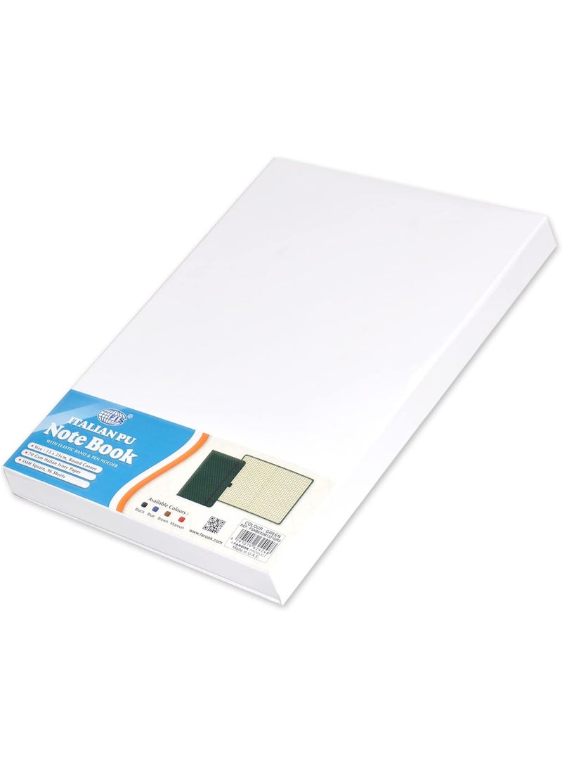 FIS دفتر تنفيذي FIS®، حجم 13x21 سم، 96 ورقة 5 مم مربع مع نافذة PU مرنة تصميم أخضر 3 -FSNBEX5M1321GR3 - Image 3