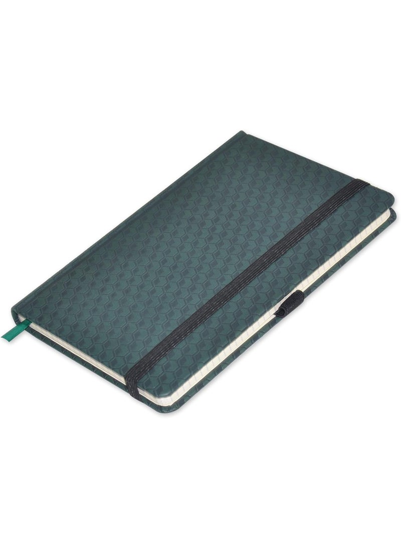 FIS دفتر تنفيذي FIS®، حجم 13x21 سم، 96 ورقة 5 مم مربع مع نافذة PU مرنة تصميم أخضر 3 -FSNBEX5M1321GR3 - Image 1