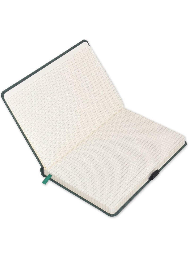 FIS دفتر تنفيذي FIS®، حجم 13x21 سم، 96 ورقة 5 مم مربع مع نافذة PU مرنة تصميم أخضر 3 -FSNBEX5M1321GR3 - Image 2