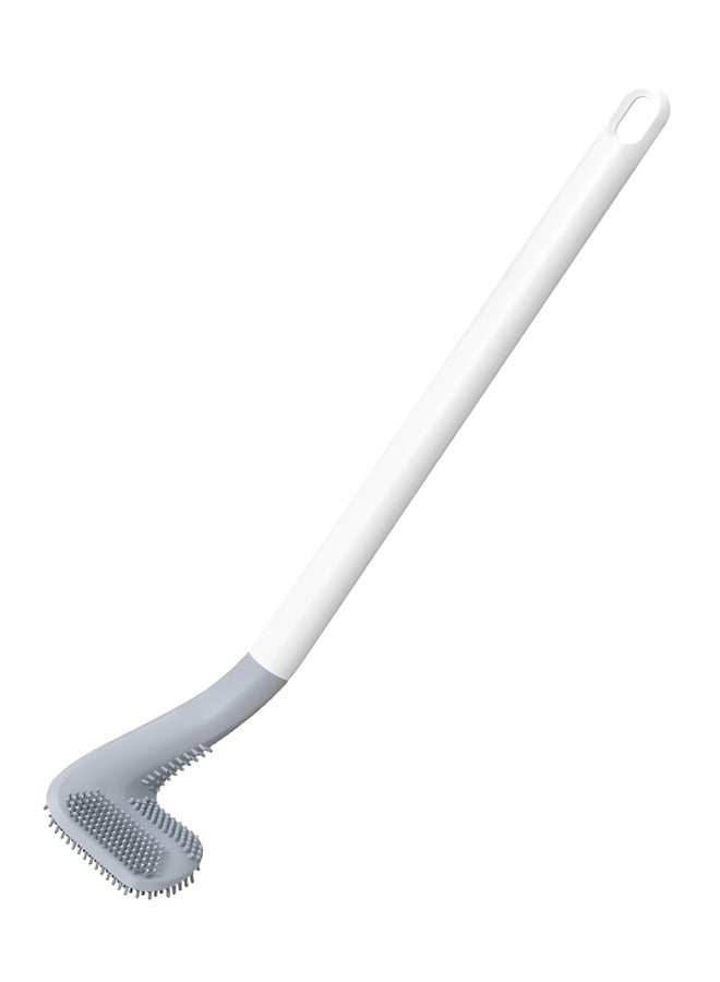 Golf Toilet Brush, Long Handled Toilet Brush, Toilet Brushes For Bathroom With Hook ， Flexible Bendable Silicone Golf Toilet Bowl Cleaner Brush,(White) - Image 1