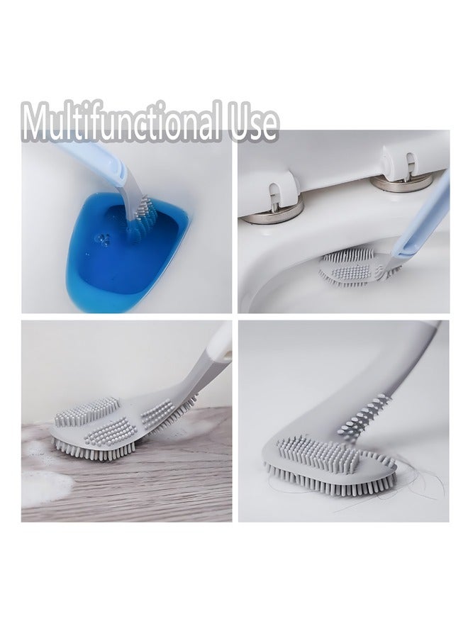 Golf Toilet Brush, Long Handled Toilet Brush, Toilet Brushes For Bathroom With Hook ， Flexible Bendable Silicone Golf Toilet Bowl Cleaner Brush,(White) - Image 4