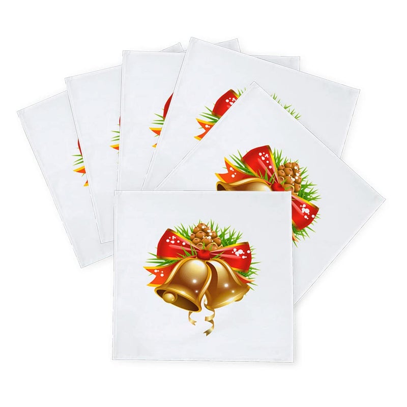 Khakee 6 Pcs Christmas Theme Silk Table Napkins 10x 10 for Xmas Decoration Christmas OrnamentsChristmas Giftxmas21235 - Image 2