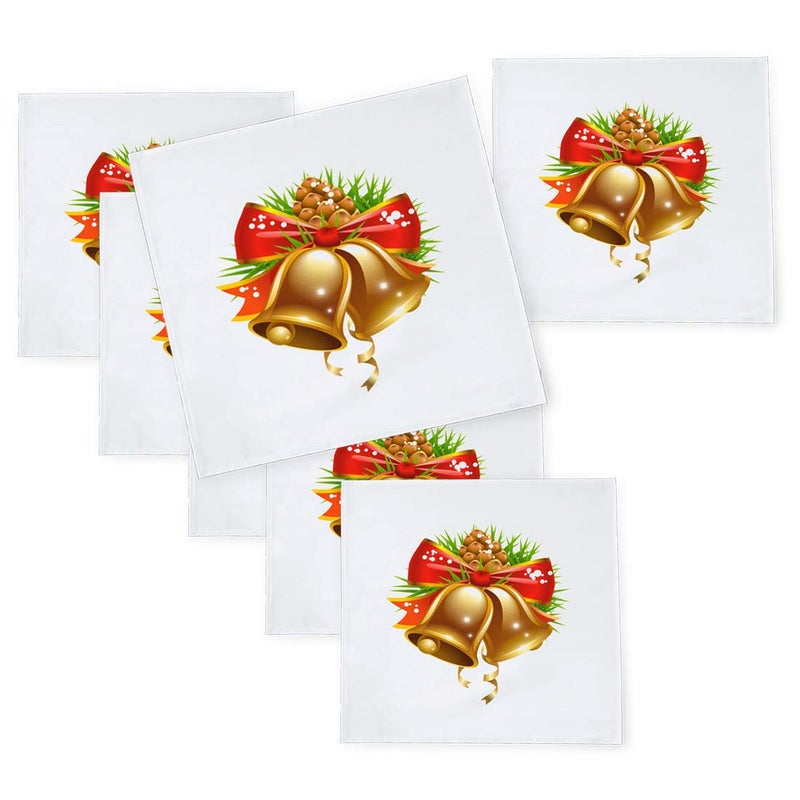 Khakee 6 Pcs Christmas Theme Silk Table Napkins 10x 10 for Xmas Decoration Christmas OrnamentsChristmas Giftxmas21235 - Image 1