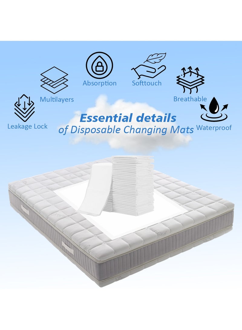 Cute 'n' Cuddle Disposable Changing Mats White (Pack Of 30) for Baby 60 cm X 45 cm