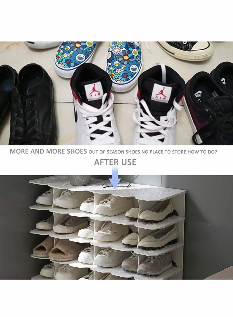 Excefore Shoe Rack 6-Tier Shoe Shelf Storage Organizer Adjustable Shoe Shelves Free-Standing Space Saving Shoes Storage for Entryway Hallway - Image 3