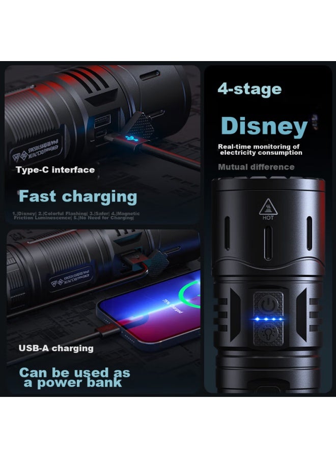 SupFire Flashlight, High Brightness, Long Battery Life, Outdoor Survival, Ultra-Bright Long-Range Beam, Specialized Sky-Piercing Cannon, 100000 Lumens - Image 4
