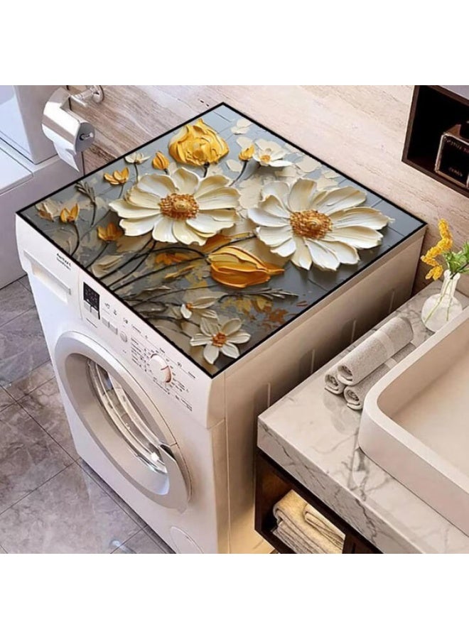 2 PCS Washer and Dryer Covers for the Top 23.6" x 23.6" Anti-Slip Washing Machine Top Protector Mat Dust-Proof Top Cover for Home Kitchen Laundry Room, Fits Most Washers or Dryers - Image 1