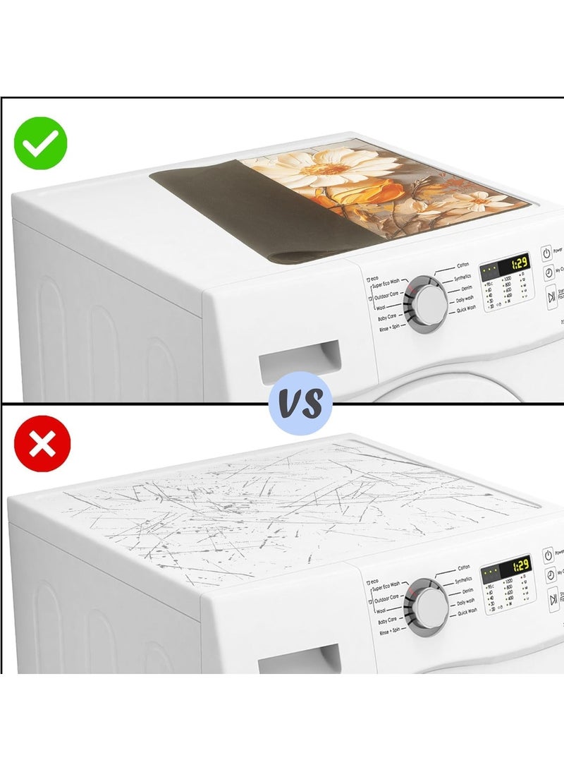2 PCS Washer and Dryer Covers for the Top 23.6" x 23.6" Anti-Slip Washing Machine Top Protector Mat Dust-Proof Top Cover for Home Kitchen Laundry Room, Fits Most Washers or Dryers - Image 4