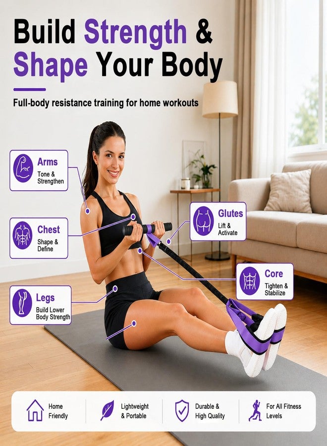 FateFan Pedal Resistance Band with Handle, Non-Slip Fabric Foot Pedals, Resistance Bands with Handles for Home Workout, Sit Up Exercise Equipment for Core, Abs, Legs, Glutes, Arms and Strength Training - Image 2