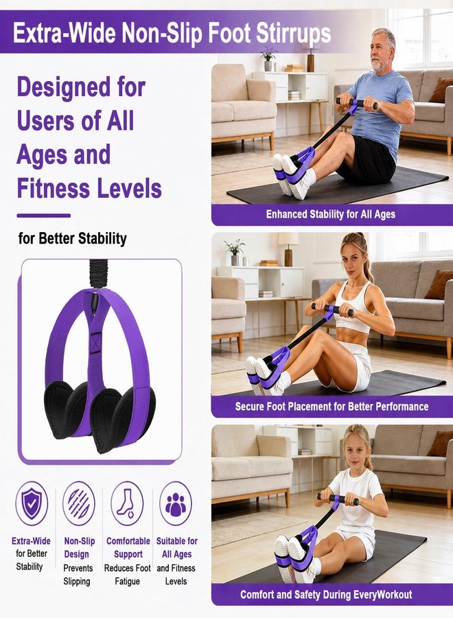 FateFan Pedal Resistance Band with Handle, Non-Slip Fabric Foot Pedals, Resistance Bands with Handles for Home Workout, Sit Up Exercise Equipment for Core, Abs, Legs, Glutes, Arms and Strength Training - Image 4