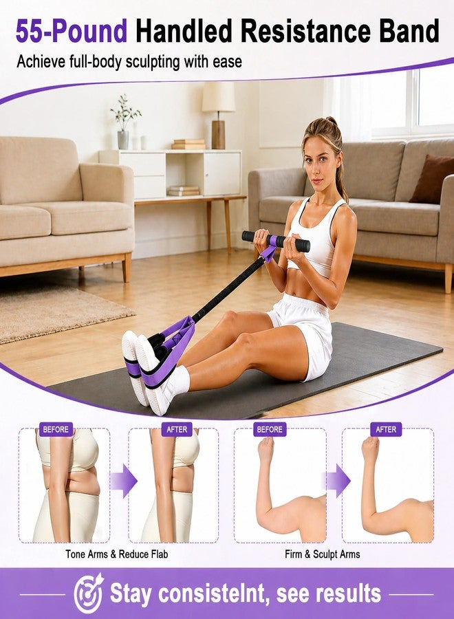 FateFan Pedal Resistance Band with Handle, Non-Slip Fabric Foot Pedals, Resistance Bands with Handles for Home Workout, Sit Up Exercise Equipment for Core, Abs, Legs, Glutes, Arms and Strength Training - Image 3