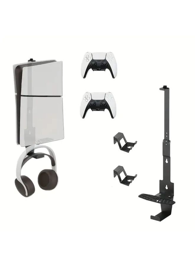 White Wall Mounted Game Controller and Headphone Holder Kit for Gaming Console - Image 1