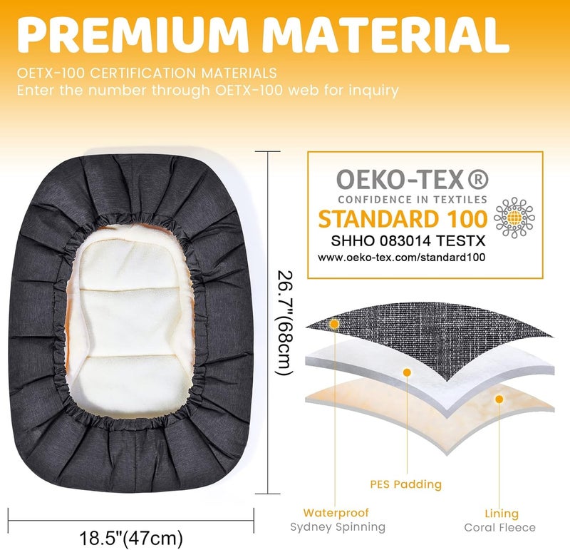 Orzbow Baby Car Seat Footmuff Bunting Bag - Dark Gray - Image 5