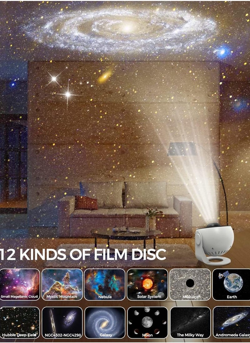 ARNOTEC Galaxy Projector Light with 12 Film Discs, Planetarium Star Projector, Starry Sky Night Light, Nebula/Moon/Celestial Galaxy Projector for Adults Kids Bedroom Decoration  - Image 5
