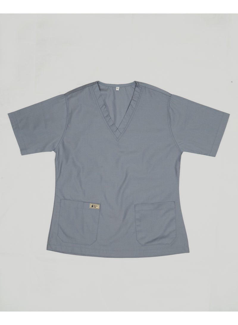 Nanny Tag V-Neck Scrub Suit | Premium Stretchable Medical Uniform with Utility Pockets - Image 2