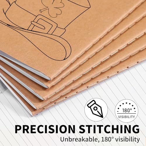 Pet Partisan 100 Pack A5 Lined Kraft Notebook Journals 8.3x5.5 In，Travel Journals Notebooks Bulk，Subject Notebooks 34 Sheets 68 Pages for Writing School Office Supplies (Lined-100 Pack) - Image 3