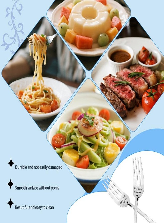 yaozeio Wedding Anniversary Fork for Husband Wife Valentine's Day Wedding Gifts for Bride Groom Christmas Birthday Gifts for Couples Him Her Matching Newlyweds Honeymoon Gift Encouragement Forks for 2 - Image 5