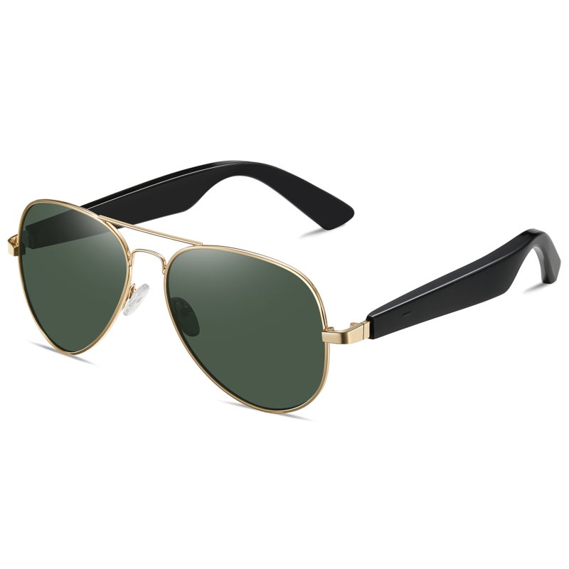 Smart Bluetooth Sunglasses: Gold Open-Ear Audio Glasses - BT 5.4 Connectivity Ergonomic All-Day Comfort for Driving Workouts Daily Commutes Travel - Image 5