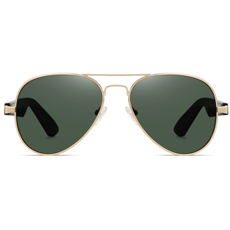 Smart Bluetooth Sunglasses: Gold Open-Ear Audio Glasses - BT 5.4 Connectivity Ergonomic All-Day Comfort for Driving Workouts Daily Commutes Travel - Image 4