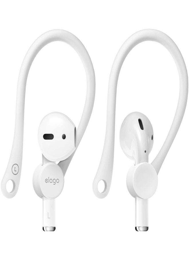 elago Ear Hooks Designed for AirPods Pro & 3, 2, 1, Anti-Slip Earbud Accessories, Comfortable Fit, Ergonomic Design, Durable TPU Construction, Perfect for Exercising [White] - Image 1