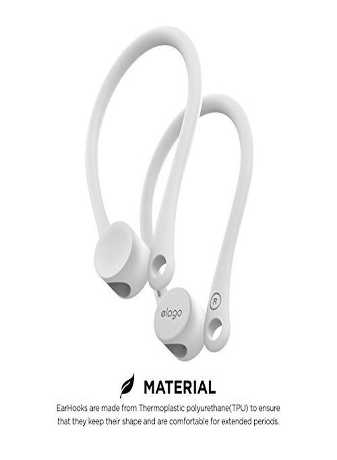 elago Ear Hooks Designed for AirPods Pro & 3, 2, 1, Anti-Slip Earbud Accessories, Comfortable Fit, Ergonomic Design, Durable TPU Construction, Perfect for Exercising [White] - Image 4