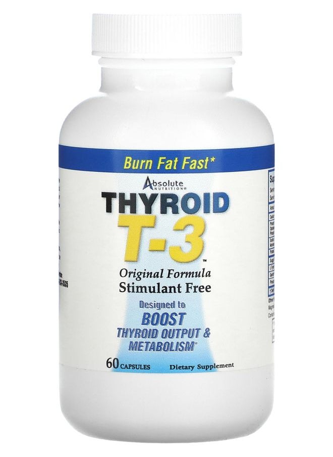 Absolute Nutrition - Thyroid T3 Original Formula 60 Capsules - Image 1