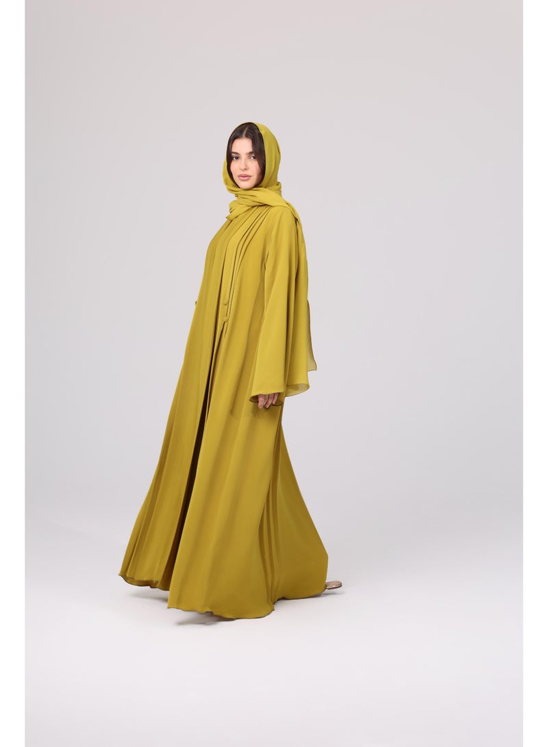 اكسا عباية بأكمام واسعة مطوية وملونة - Image 2