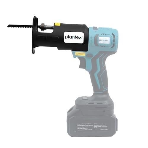 Plantex Curve Saw Attachment/12.7mm Cutting Stroke/Variable Speed 0-1600/2700r/min/High-Performance Reciprocating Saw for Wood & Metal Cutting - Black (Mainframe, Battery & Charger Not Included) - Image 2