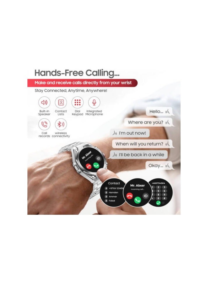 Swiss Military Dom 6 Smartwatch, 1.43" AMOLED Display, Hands-Free Calling, Multi-Language Multilingual Interface, Intelligent Workout Detection, IP67 Water Resistance, Silver | Dom 6 - Image 5