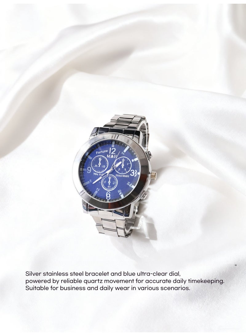 فيساليا هدايا رجالية, هدايا للرجال - مجموعة هدايا فاخرة 6 قطع: ساعة رجالية, حزام, سوار, عداد رقمي, أزرار قميص, مفتاح - هدية يوم الأب, عيد ميلاد, ذكرى سنوية - Image 3