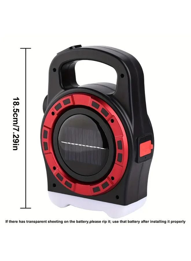 Red Solar Powered Camping Light High Lumen USB Rechargeable Outdoor Emergency - Image 4