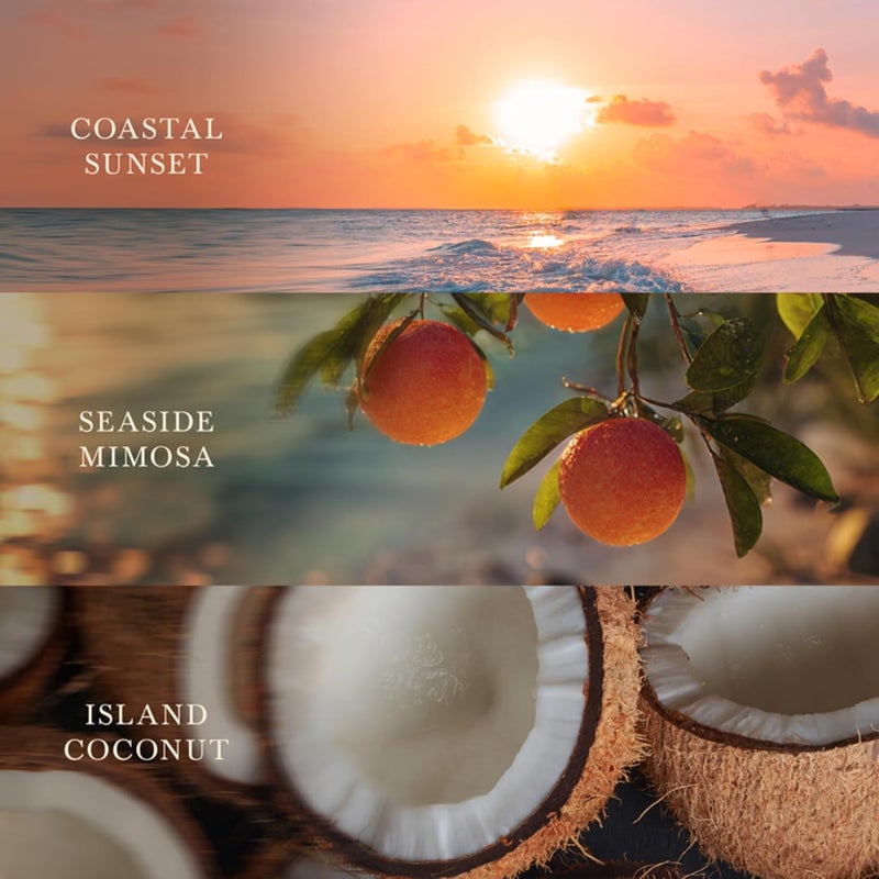 وودويك شمعة على شكل ساعة رملية متوسطة الحجم من WoodWick، برائحة Island Getaway، مصنوعة من شمع ممزوج من فول الصويا عالي الجودة، مع فتيل من نوع Pluswick Innovation، ومنتجة في الولايات المتحدة الأمريكية. - Image 3