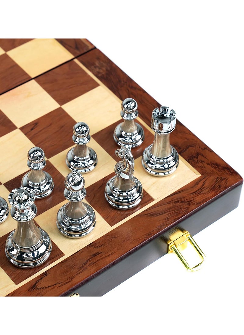 HARLEY FITNESS - Wooden Chess Board With Glossy Luxury Chess Pieces Set - S5023A - Image 1
