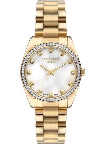 لي كوبر ساعة لي كوبر نسائية بحركة كوارتز وشاشة تناظرية وسوار معدني فضي