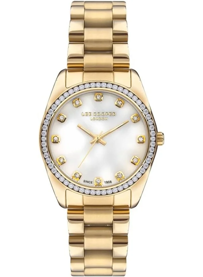 لي كوبر Lee Cooper Women's Quartz Movement Watch, Analog Display and Metal Strap - LC07478.220, Silver