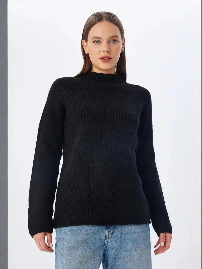 ميكسراي سترة ميكسراي سميكة محبوكة بنصف ياقة مدورة