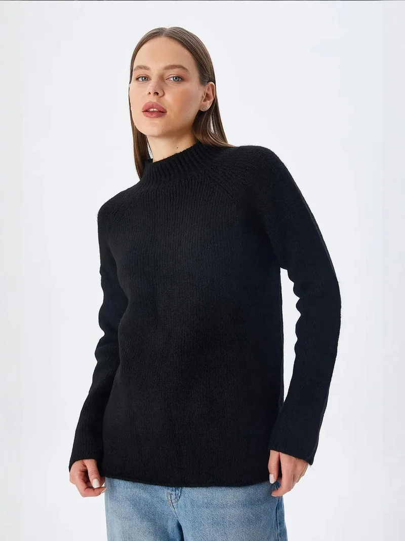 Mixray Black Mixray Knit Half Turtleneck Sweater for Women | Best Price UAE