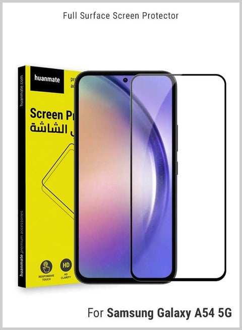 Edge to Edge Full Surface Screen Protector For Samsung Galaxy A54 5G Black/Clear