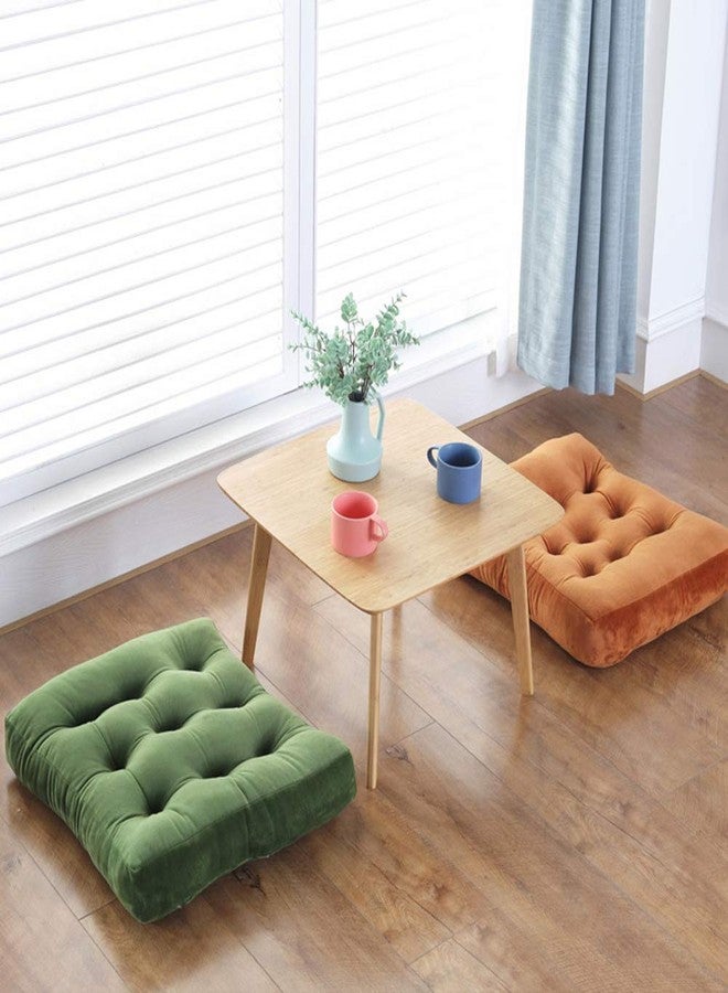 vctops Velvet Green Chair Pad Super Soft Plush Washable Square Seat Cushion for Kitchen Dining Room (Dark Green,16" x 16") - Image 2