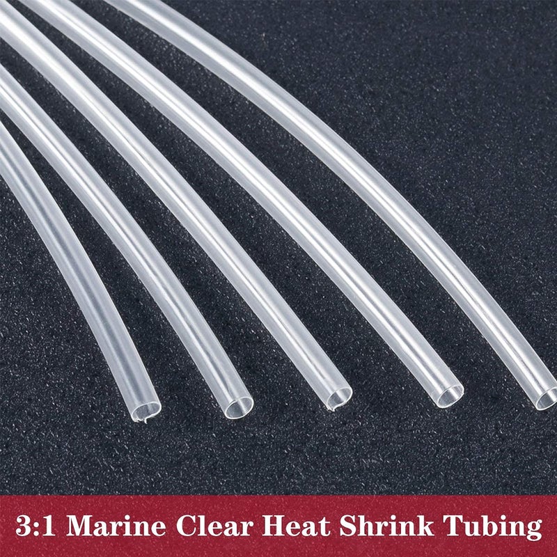 PPCLION Diameter 3/4 Inch Dual Wall Clear Heat Shrink Tubing 3:1, 4Ft Long Electrical Shrink Tube for Wires,Marine Grade Shrink Tube with Adhesive Lined Waterproof - Image 3