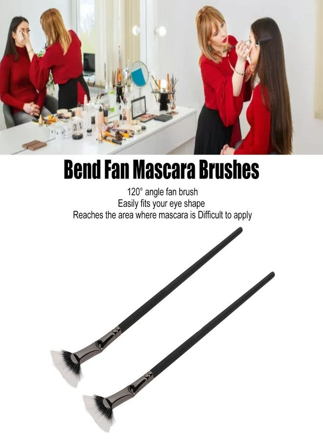 Brrnoo فرشاة رموش مروحة 2 قطعة، فرش تطبيق ماسكارا مروحة، فرشاة مروحة منحنية مزدوجة الطبقة لمنع التكتل وتعزيز الرموش السفلية - Image 4