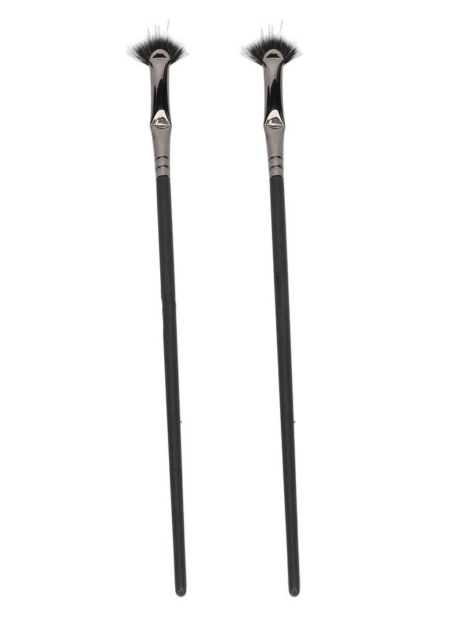 Brrnoo فرشاة رموش مروحة 2 قطعة، فرش تطبيق ماسكارا مروحة، فرشاة مروحة منحنية مزدوجة الطبقة لمنع التكتل وتعزيز الرموش السفلية - Image 1