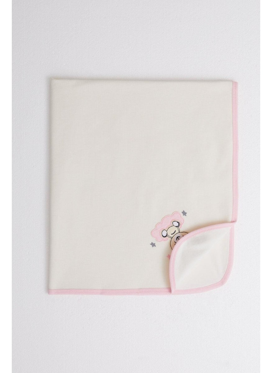 Breeze Newborn Baby Blanket Cute Baby Bear Printed Standard, Cream  - Image 1
