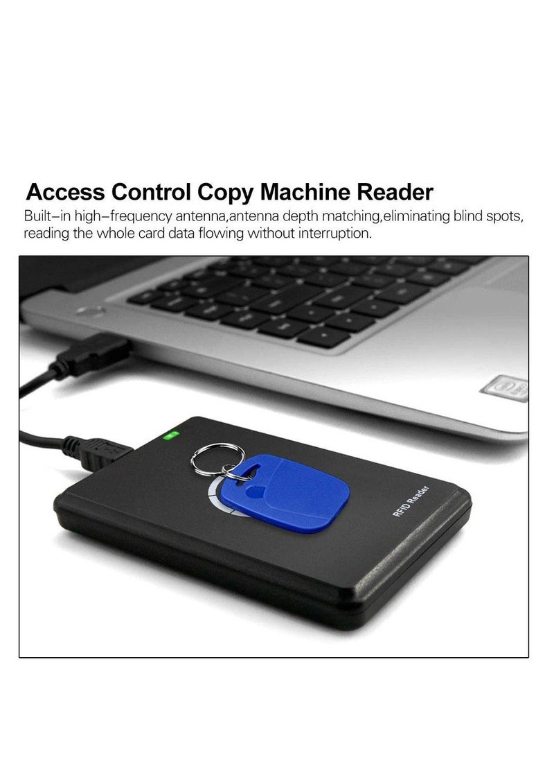 Smart Access Control Card Copier with 5 Writable Key Fobs Cards, RFID Reader Writer, 125KHz Card Duplicator, 13.56MHz Encrypted Card Decoder, NFC Tag Replicator,  Contactless Smart ID Card - Image 4